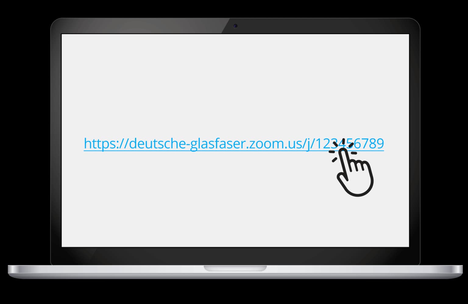 Deutsche Glasfaser Zoom Link im Laptop