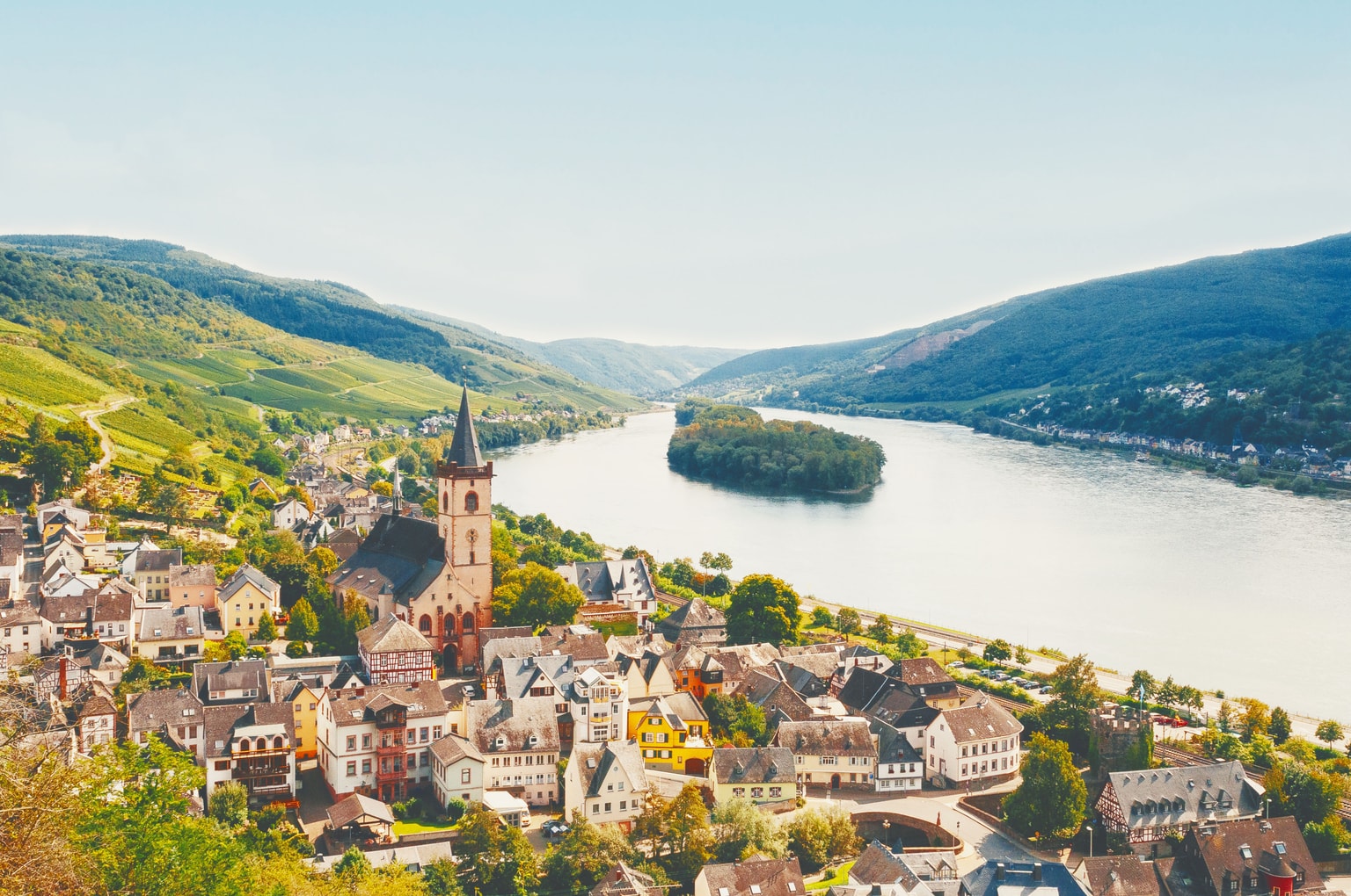 Ländliche Region aus erhöhter Perspektive