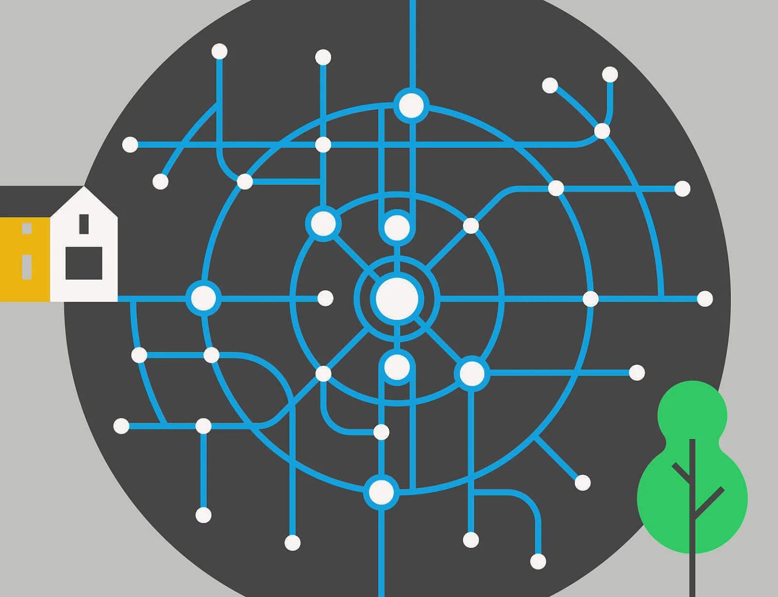 Glasfaser Ausbau Digital Wissen Illustration