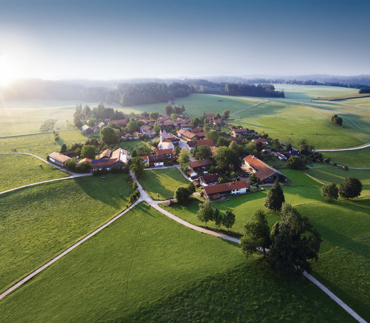 Flächendeckung - Ort auf dem Land, in Ihrer Region