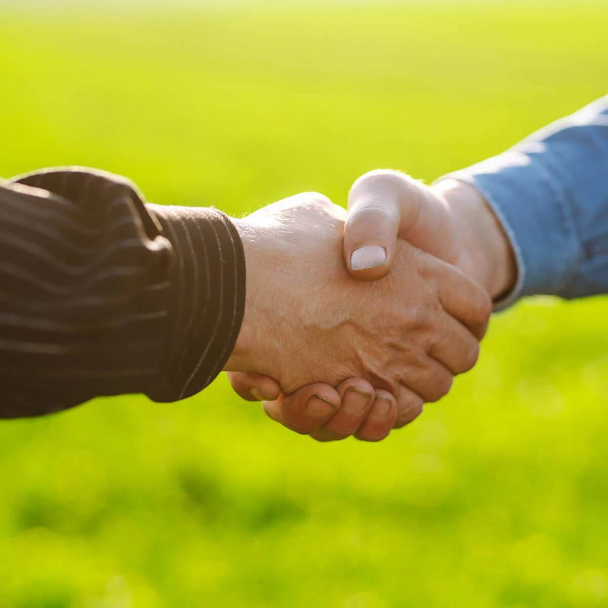 2 Personen geben sich die Hände - Deutsche Glasfaser Lieferant