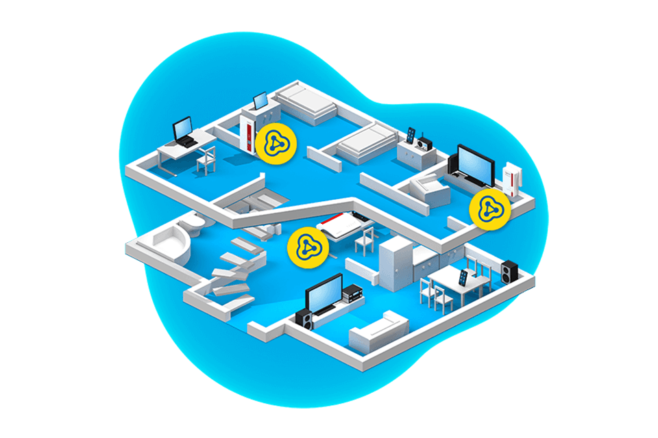 AVM Fritzbox Router Infografik Mesh 2