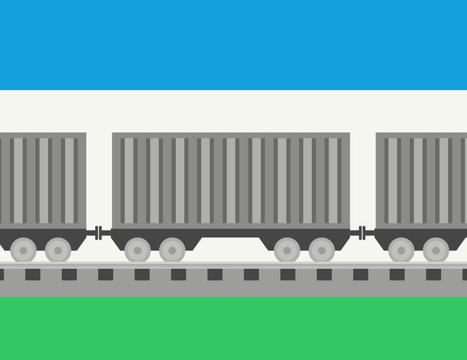 Illustration zu Streaming. Wagons eines Güterzuges auf Schienen