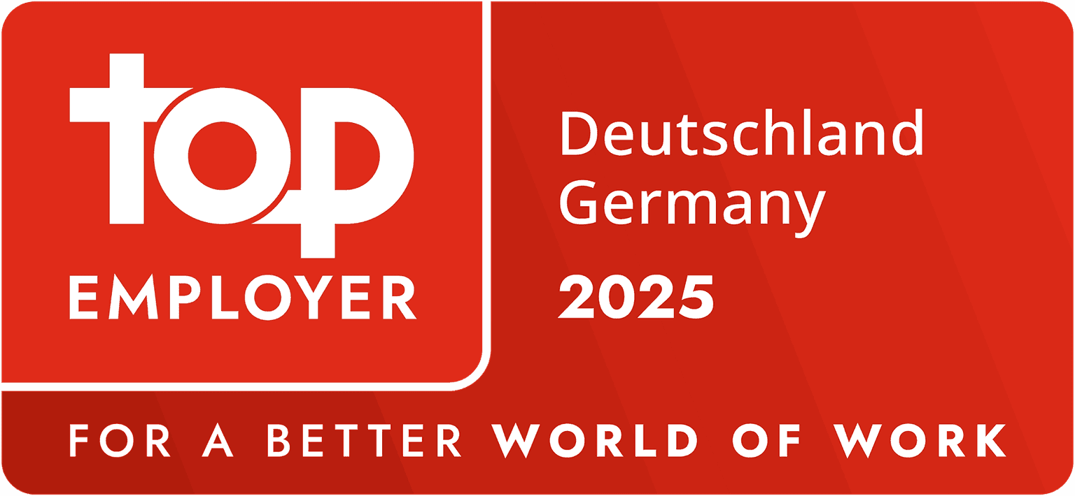 Das Bild zeigt das Siegel der Top Employer Auszeichnung für das Jahr 2025