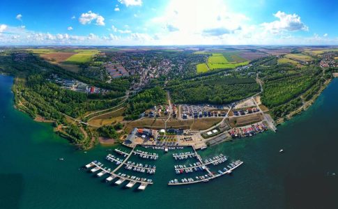 Die Stadt Mücheln aus der Vogelperspektive