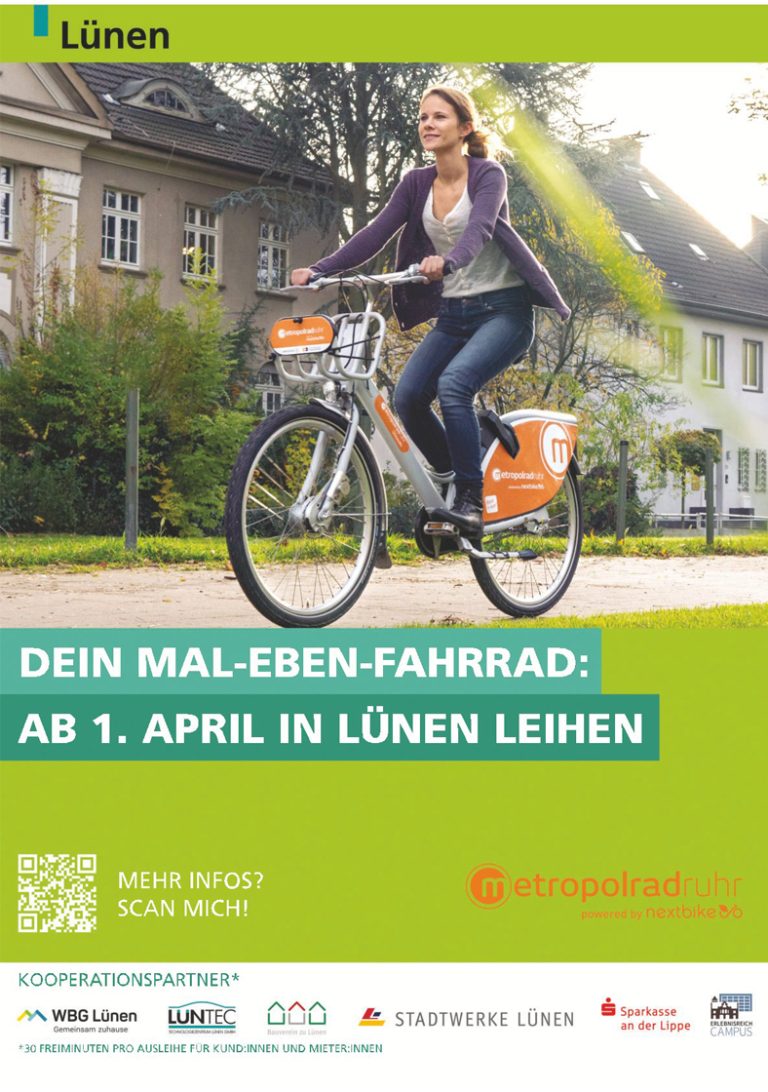 Plakat zum Bike Sharing in Lünen