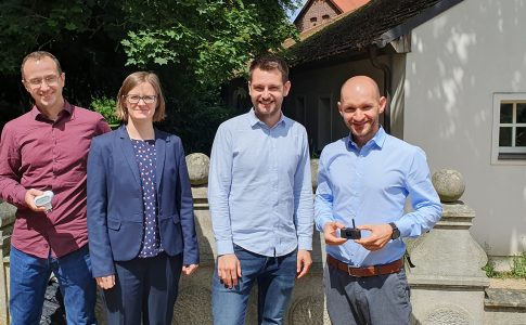 Benjamin Dietrich, Dr. Josephine Jahn, Leonard Higi und Prof. Dr.-Ing. André Nitze aus dem InNoWest-Team (v.l.n.r.)